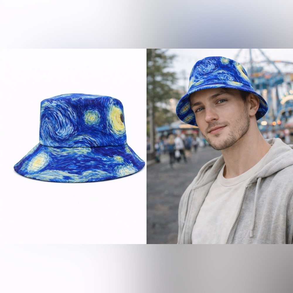 🌟🎨 NWOT! Starry Night Bucket Hat